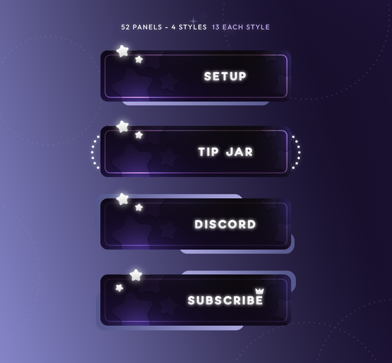 Twitch Panels & Stream Alerts - Purple Night Set - Liv.exe 's Ko-fi ...