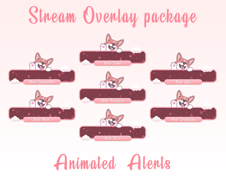 Cute Animated Stream Overlay Package - Stream FX's Ko-fi Shop - Ko-fi ️ ...