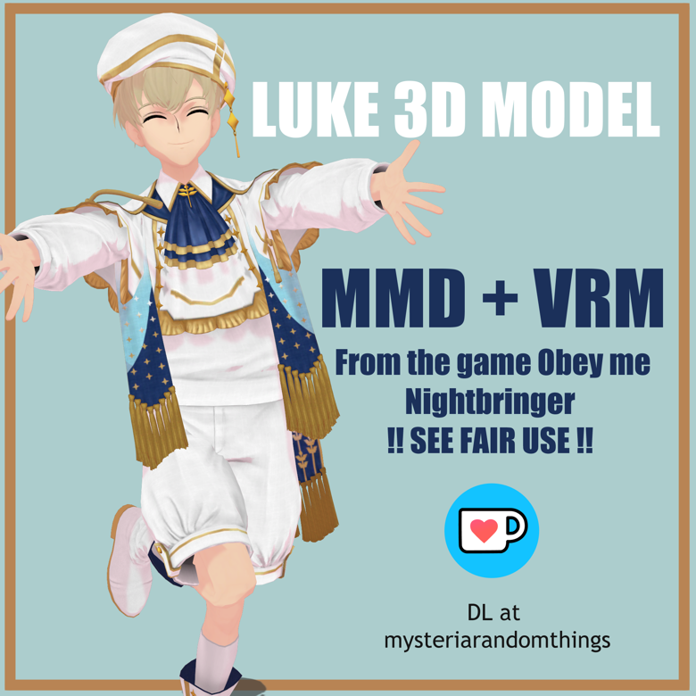 Luke MMD/VRM Model From Obey Me Nightbringer !! SEE FAIR USE ...