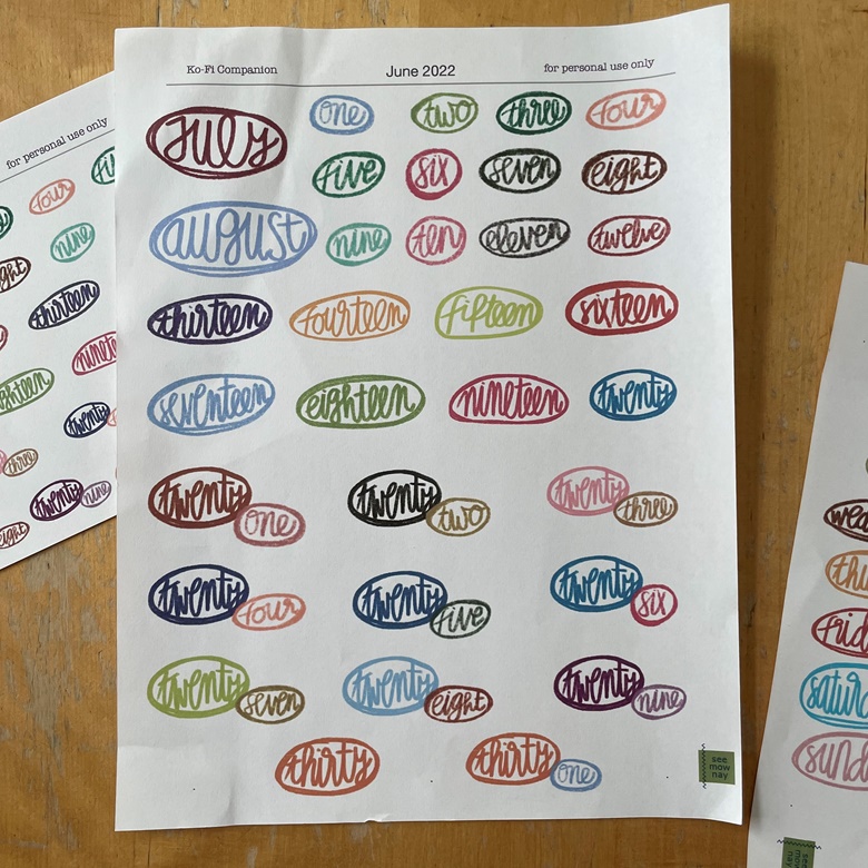 Days of the Week Sticker Sheet (ver. 1) – ikigaipapir