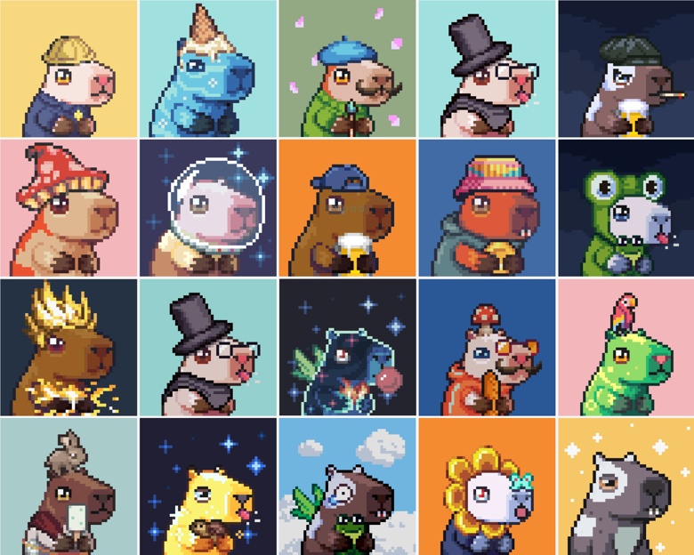 Capybara NFT Collection Pixel Art - Pixeline's Ko-fi Shop - Ko-fi ️ ...