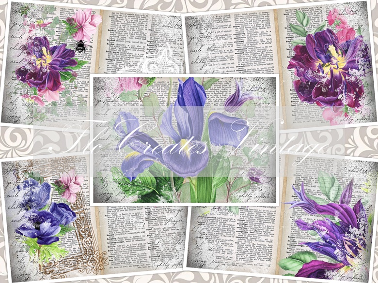 Purple Blooms, Printable Junk Journal Kit - TlcCreatesVintage Junk Journal  Printable's Ko-fi Shop