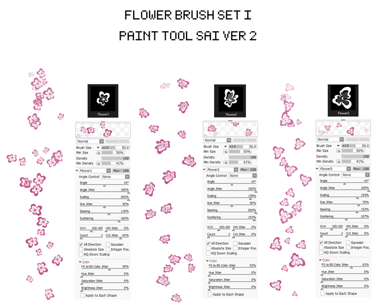 Flower brush set [Paint Tool SAI Ver 2] - SoloAvianko's Ko-fi Shop - Ko ...