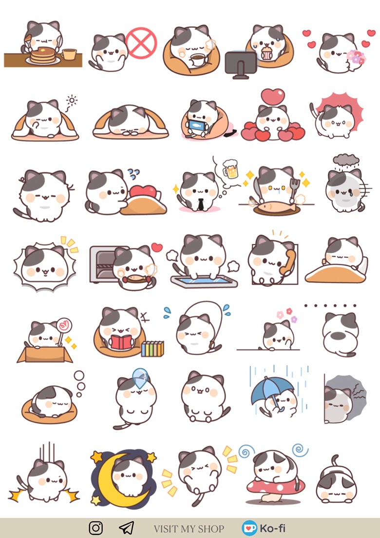 Cute Kawaii Cats GoodNotes stickers. Part 2 - digital_planner_ua\'s ...