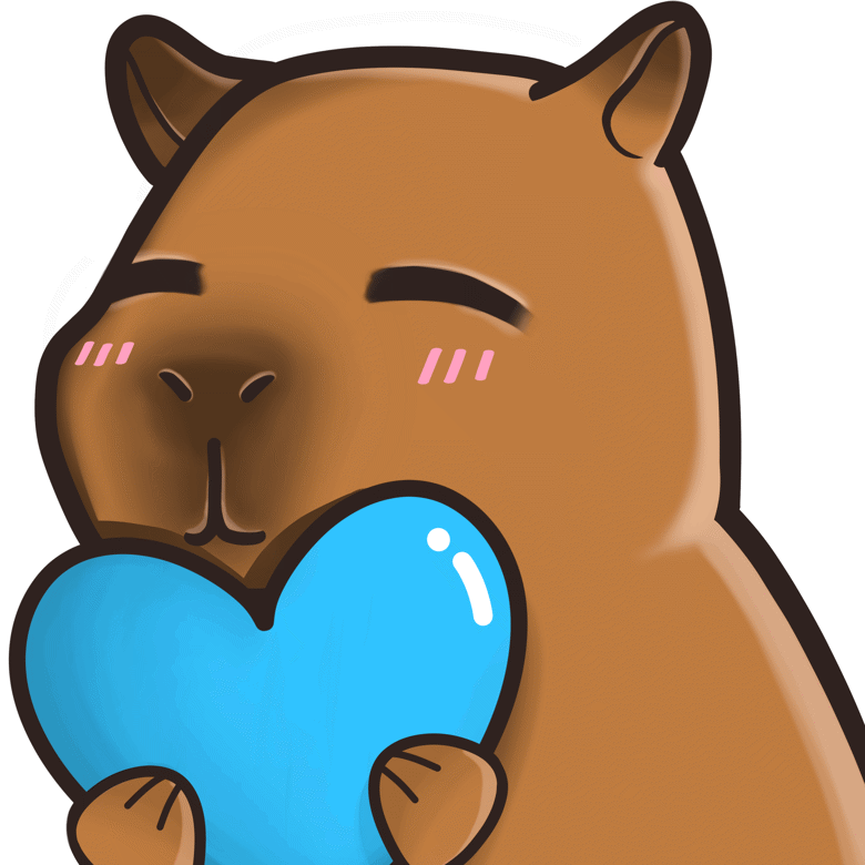 Twitch Capybara Heart Emote NO Border - PeachyCottonCandy's Ko-fi Shop ...