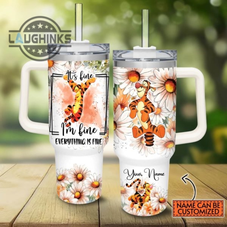 Daisy Tumbler With Straw Cold Drink Tumbler Cup Personalized