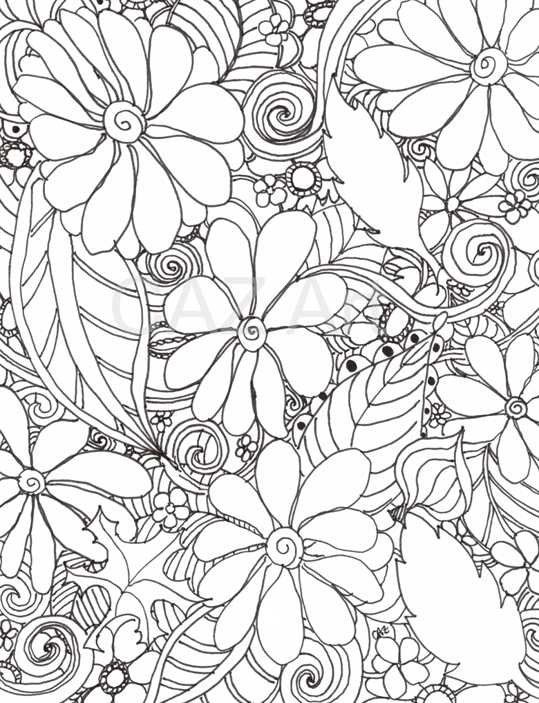 Fall Flowers Coloring Pages - CAZ Art's Ko-fi Shop - Ko-fi ️ Where ...