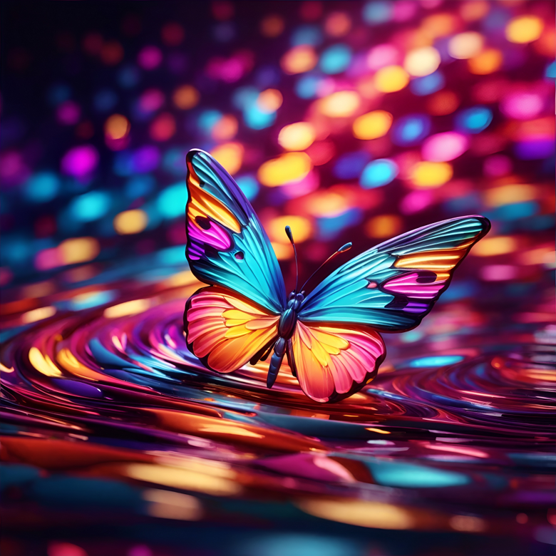 Vibrant 3D butterfly shapes in neon colors - RMJDigi's Ko-fi Shop - Ko ...