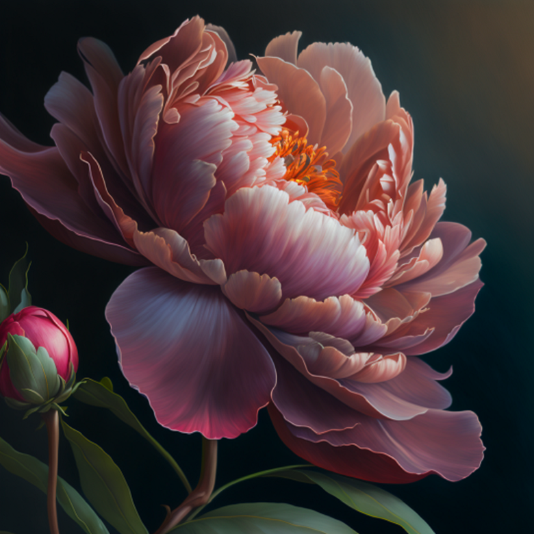 Elegant Peony: A Baroque-inspired Digital Art - Jeeny's Ko-fi Shop - Ko 