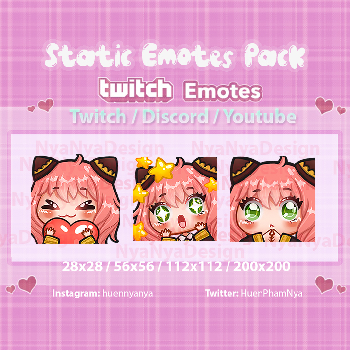 cute Anya emotes pack 1 for your Twitch/ Discord - HuenphamNya's Ko-fi ...