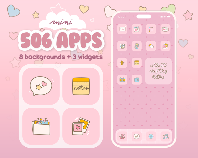 Small Mini App Icons Pink Theme - arizonafruit by blueplant's Ko-fi ...