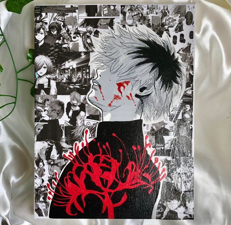 X Kaneki With Manga Panel Painting Artistworld S Ko Fi Shop Ko