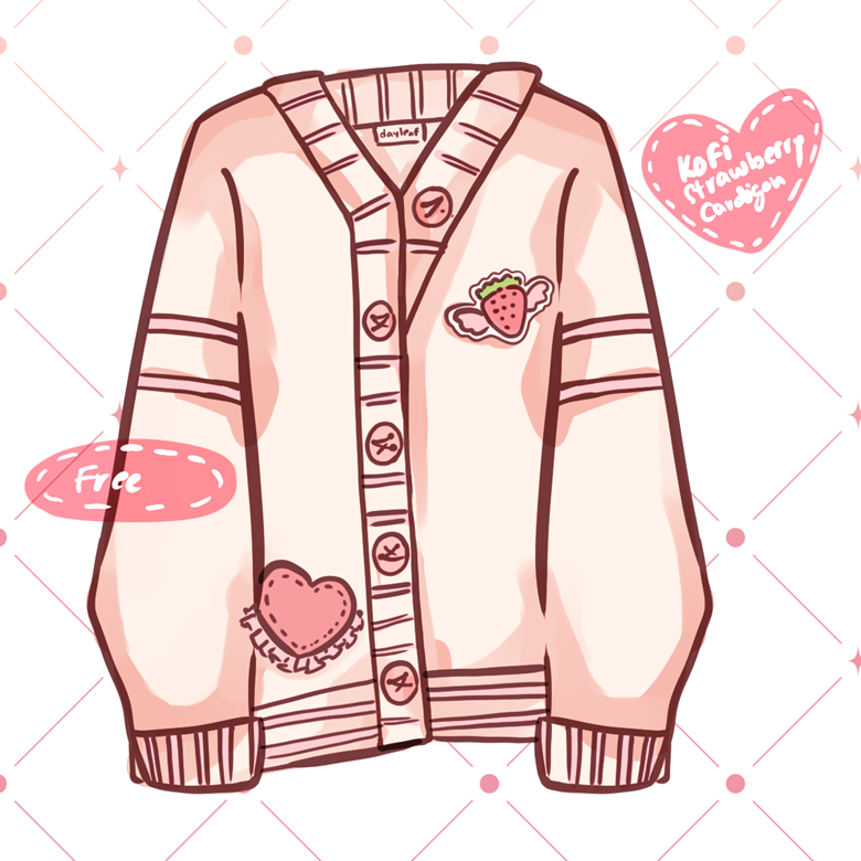 Vtuber asset strawberry cardigan - Dayleaf's Ko-fi Shop - Ko-fi ️ Where ...