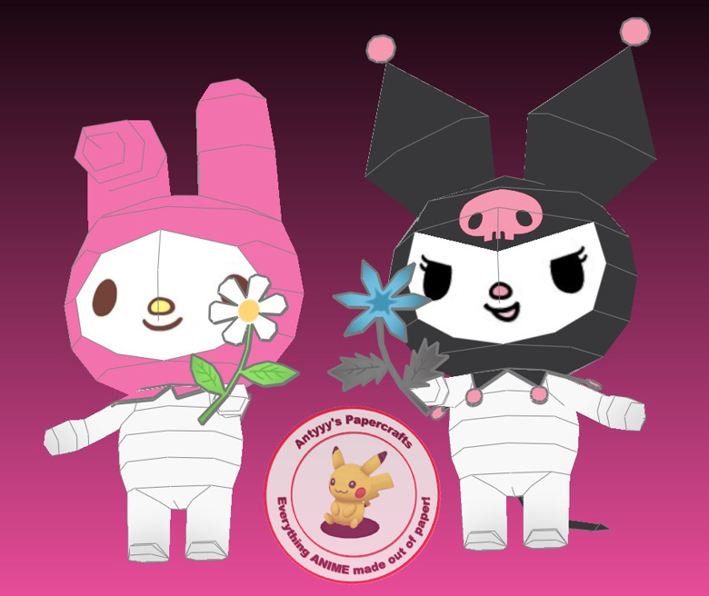 Sanrio - My Melody & Kuromi Papercraft - Antyyy's Ko-fi Shop - Ko-fi ️ ...