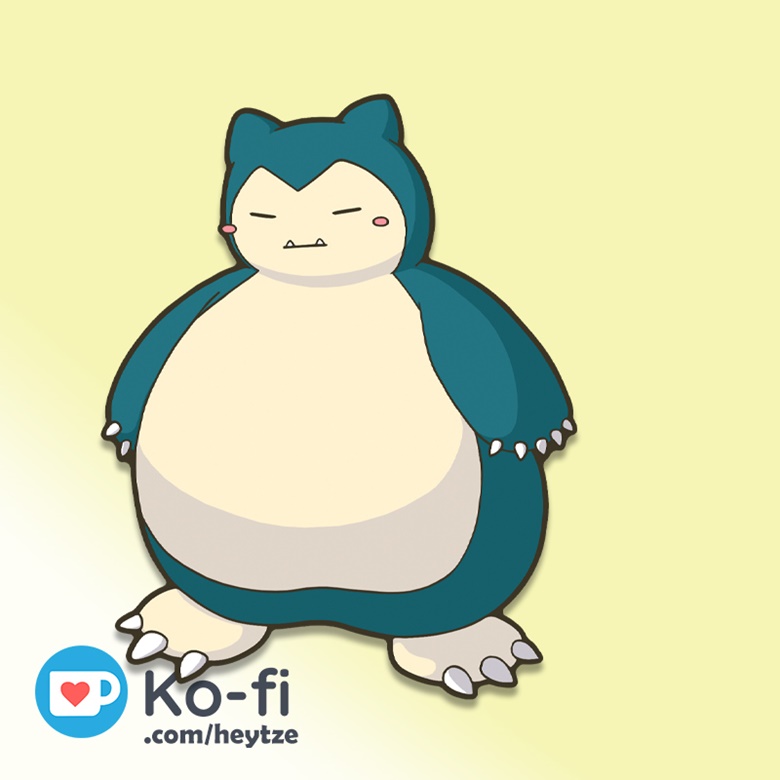 Snorlax Sticker - Tze's Ko-fi Shop - Ko-fi ️ Where creators get support ...