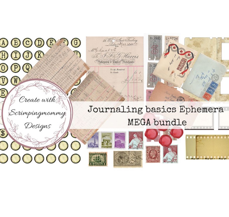 Journaling Basics Ephemera mega bundle Create with Scrimpingmommy's
