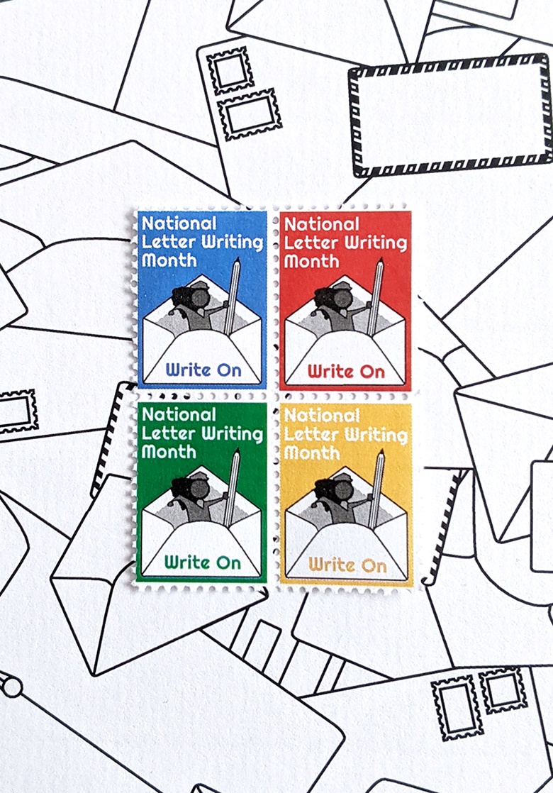 Artistamp set national letter writing month selvage s ko fi shop