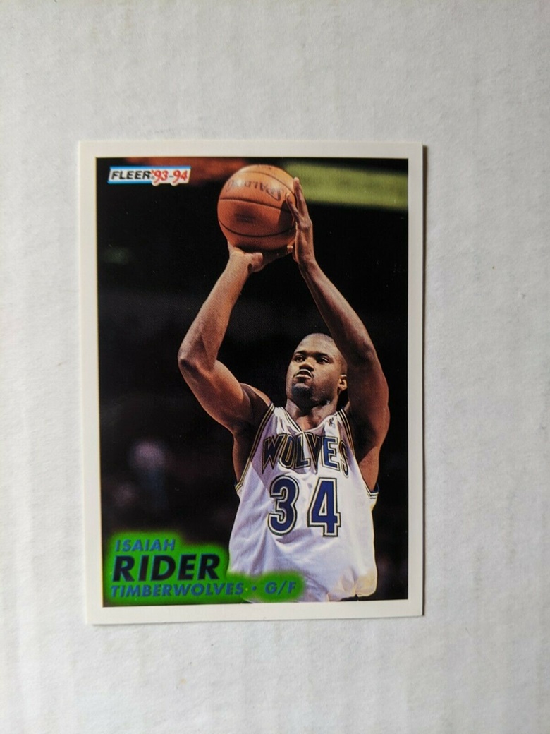 1993-94 Fleer Minnesota Timberwolves Basketball Card #329 Isaiah Rider Rookie - Fregworld's Ko ...