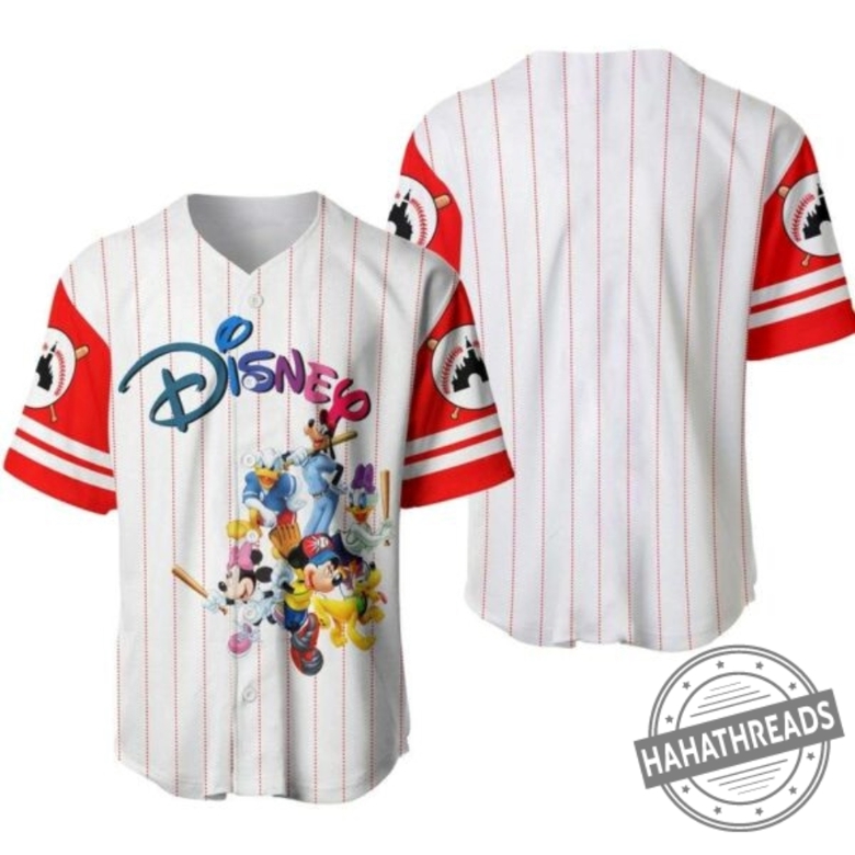 Disney Baseball Jersey Cartoon Mickey And Friends Gift For Lover Jerse ...