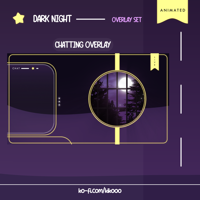 Dark Night Animated Overlay Pack - Kikooo's Ko-fi Shop - Ko-fi ️ Where ...