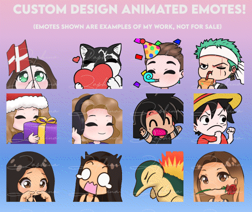 Animated Custom Twitchdiscord Emotes Zaphinas Ko Fi Shop Ko Fi ️ Where Creators Get