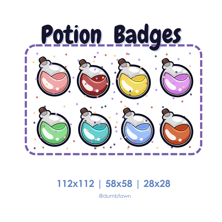 16 Emotes - Magical Witchy Potion Bottles Badges - dumbfawn's Ko-fi ...