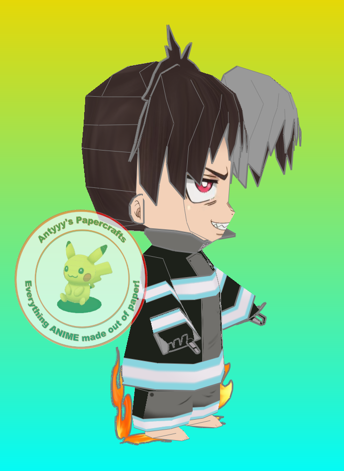 Fire Force - Shinra chibi papercraft - Antyyy's Ko-fi Shop - Ko-fi ️ ...