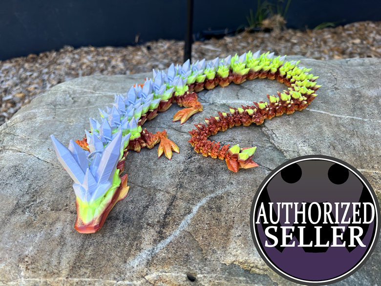 Crystal Dragon 3D Printed - Available in Multicolor & Single Color Options  - StickBugClub's Ko-fi Shop - Ko-fi ❤️ Where creators get support from fans  through donations, memberships, shop sales and more!