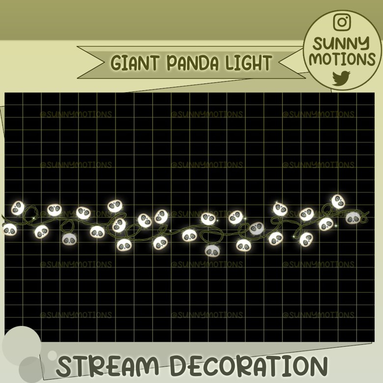 Giant Panda Light Chains Animated Stream Decorations, Bamboos String ...