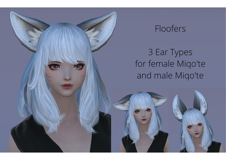 'Floofers' 3 Eartypes for female Miqo'te and male Miqo'te - Nero's Ko ...