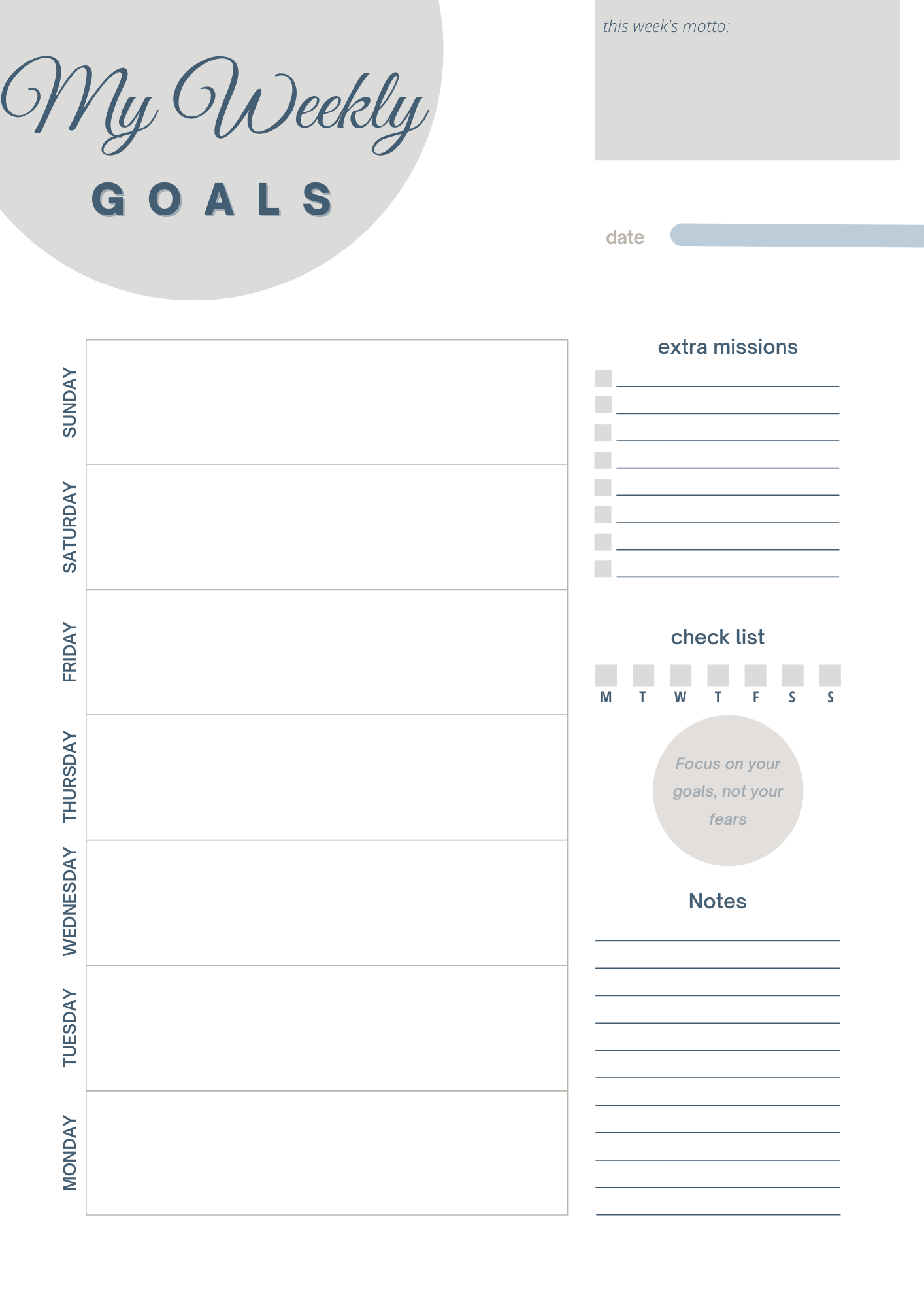 Digital Weekly Goal Planner - AF Writes's Ko-fi Shop - Ko-fi ️ Where ...