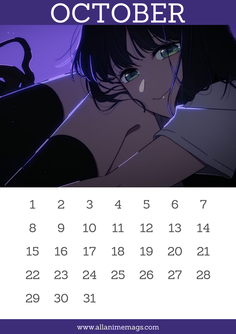Buy Undated Anime Yearly Calendar, Digital Calendar, Wall Calendar, Desk  Calendar, Printable PDF, Monday Start, A4 Size Online in India - Etsy