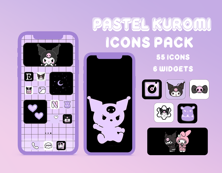 Kawaii My Melody Pink iPhone App Icon Theme Bundle for iOS14+