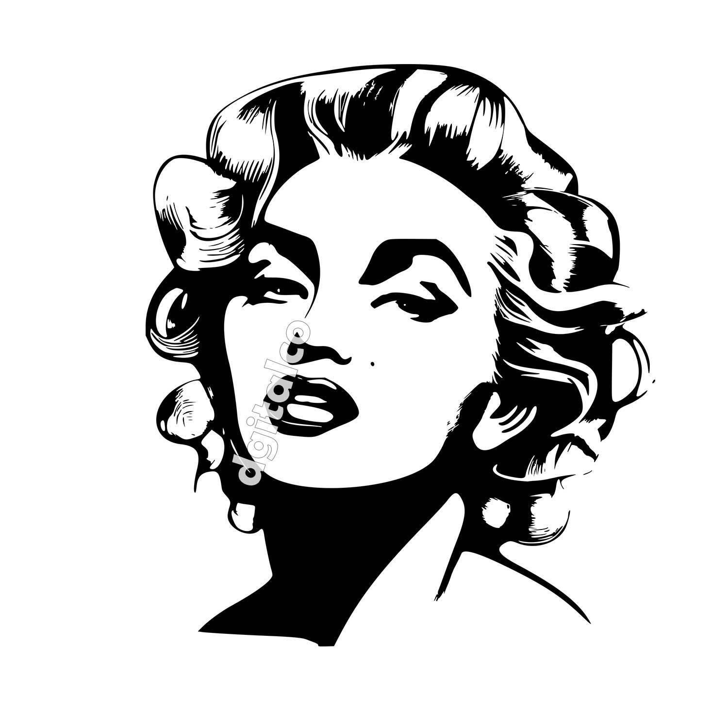 Classic Marilyn Monroe Vector Drawing - Digital Art Pack - Dgitalco's ...