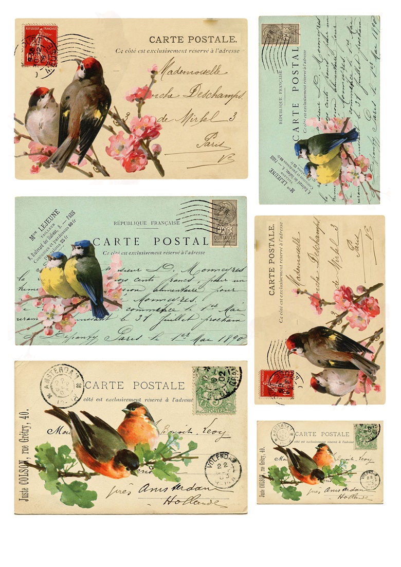 Free Hi-Res Old Postcard Images + Stamps, fuzzimo