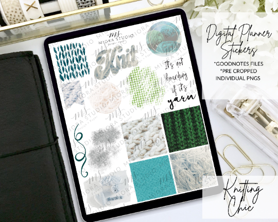 DIGITAL KNITTING JOURNAL | Knitting Project Planner Stickers Goodnotes  Noteshelf