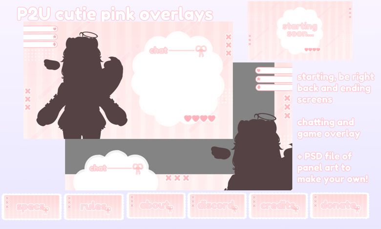 Cute Kawaii Overlay Screen - Pink