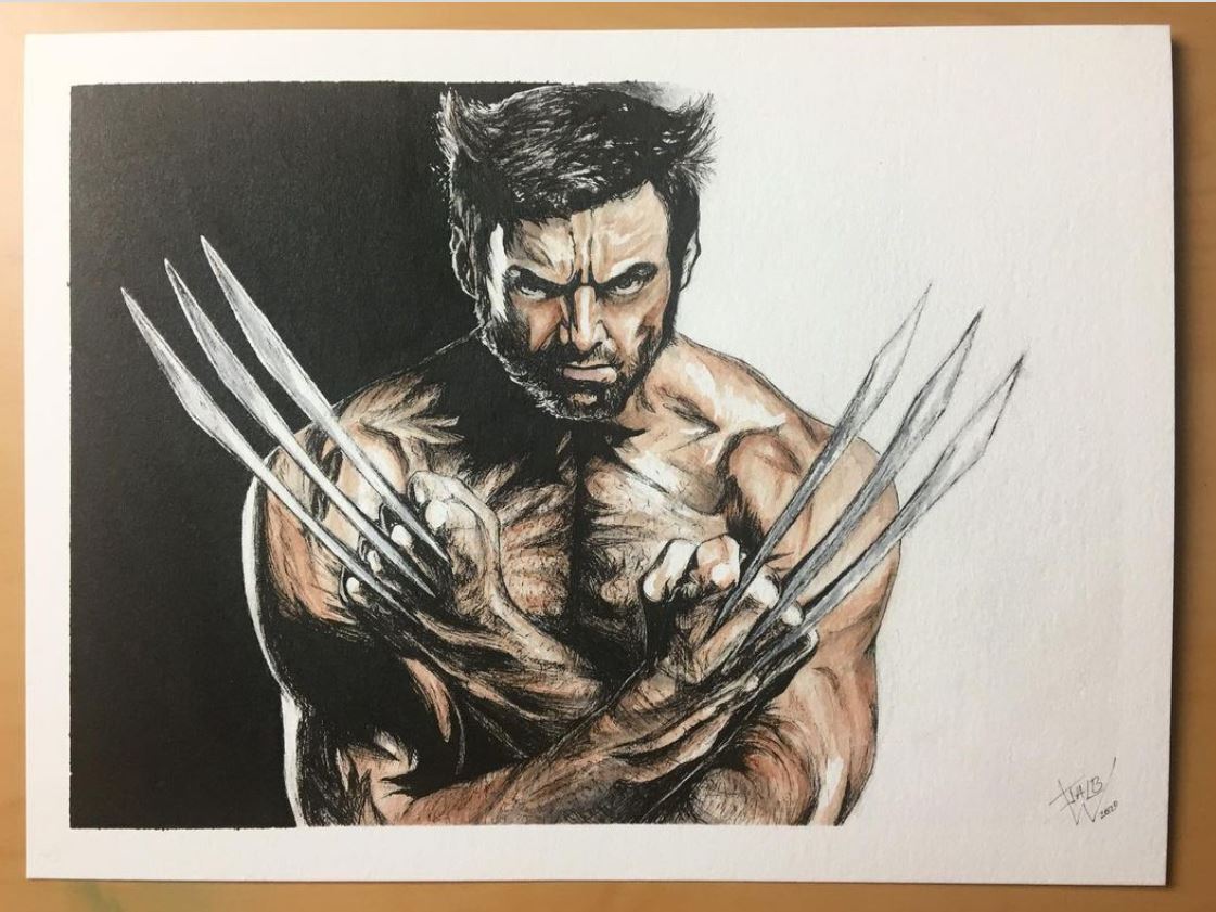 Original Watercolor and Ink Painting of Wolverine - JennCreation's Ko ...