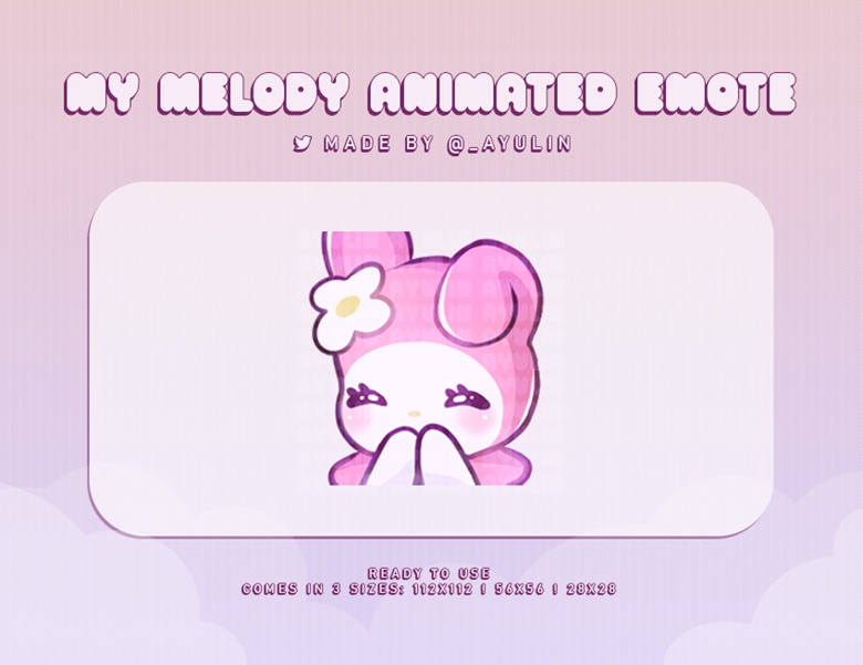 Twitch And Discord Animated Emote Cute Chibi My Melody Emote Ayulin ⺣ ⺣♡s Ko Fi Shop Ko