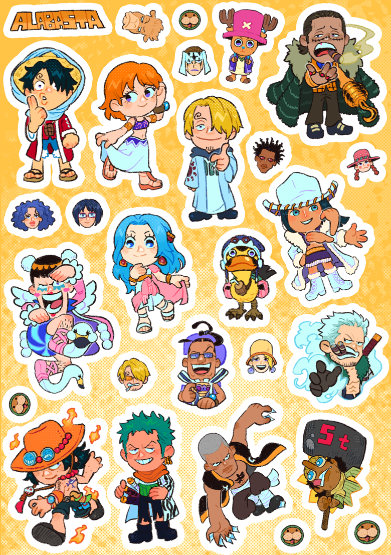 One Piece ALABASTA Sticker Sheet A5 - Michel Mims's Ko-fi Shop - Ko-fi ...