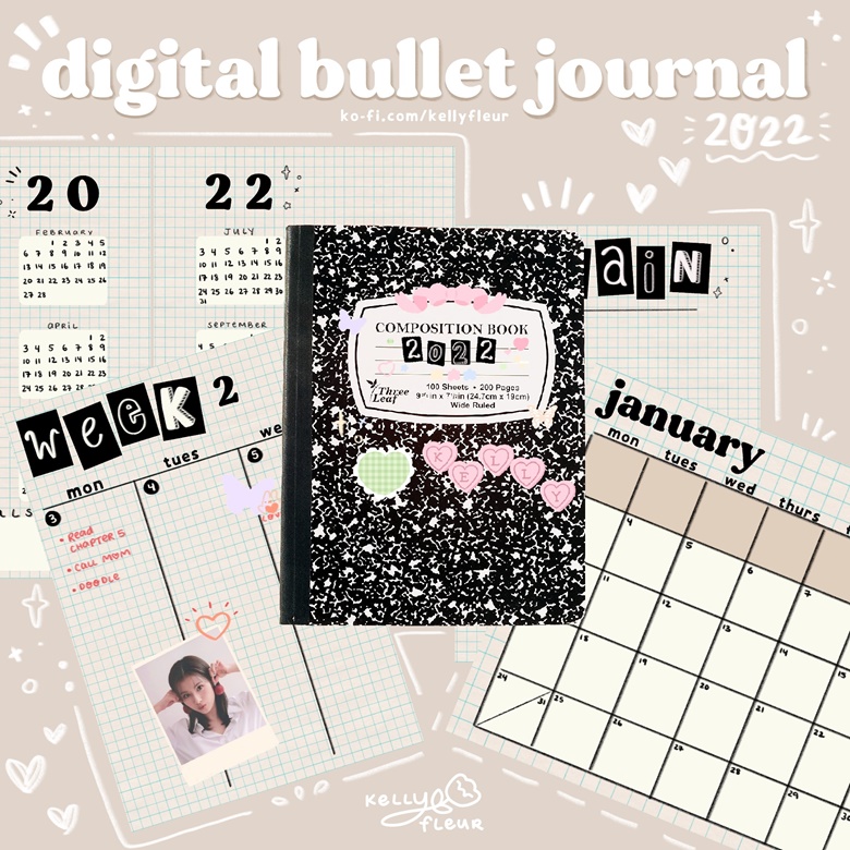 Digital Bullet Journal Stickers - Kelly's Ko-fi Shop - Ko-fi ❤️ Where  creators get support from fans through donations, memberships, shop sales  and more! The original 'Buy Me a Coffee' Page.