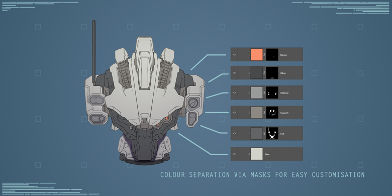 ARMORED CORE VI Head Template - HC-3000 WRECKER - Reuben