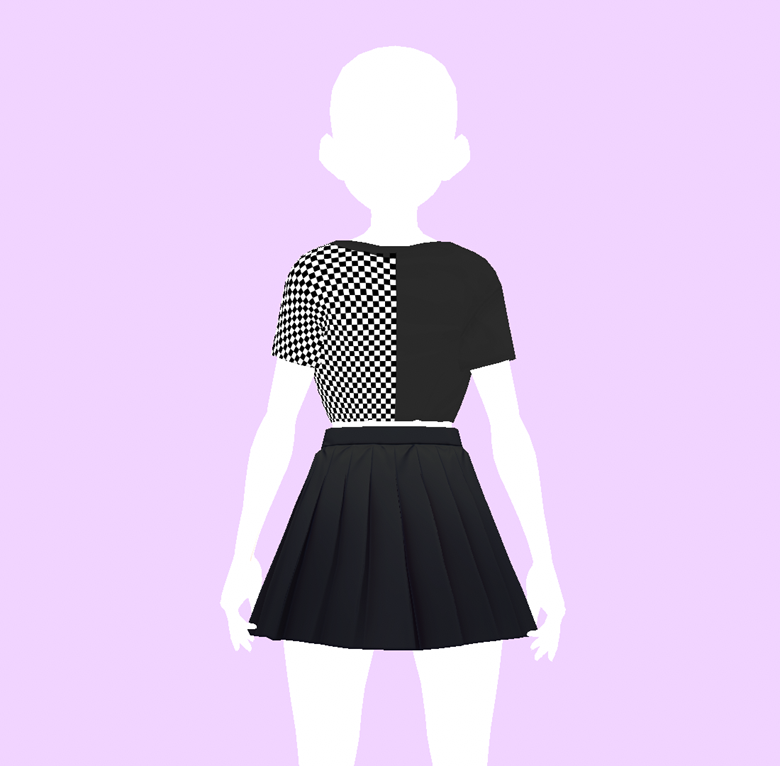 [vroid clothes] checkered plaid shirt + dress - cofitelle's Ko-fi Shop