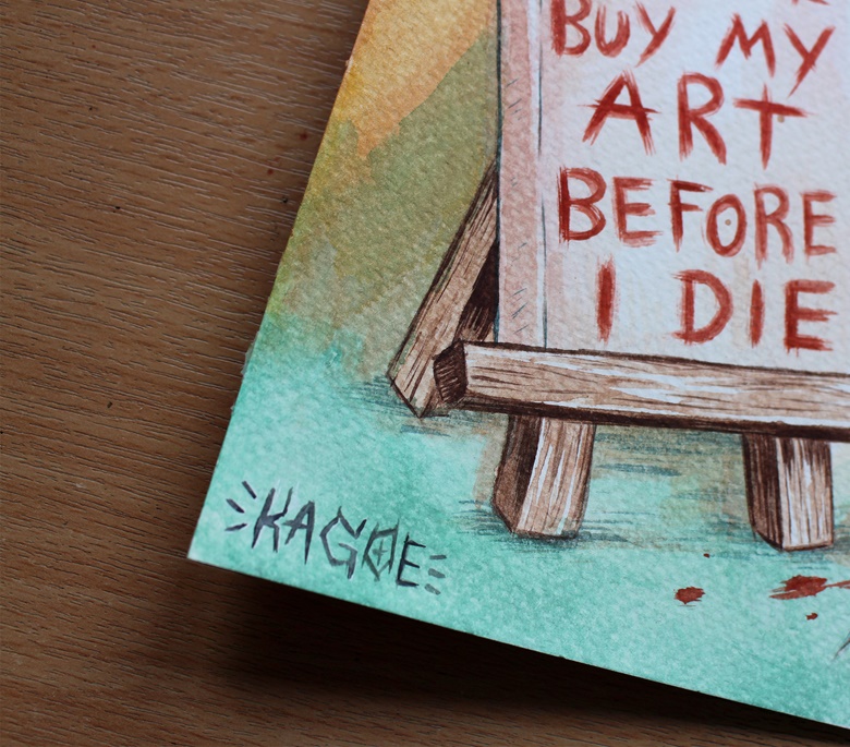 please buy my art before I die (original painting) - Rhiannon Kagoe's ...