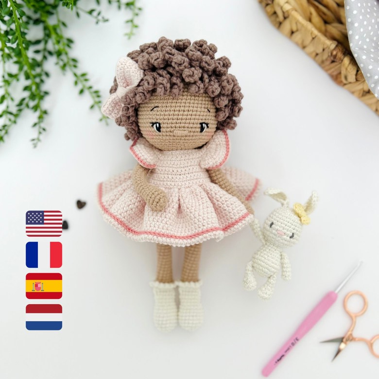 Crochet Doll Pattern Amigurumi, Handmade gift for girls - crochet
