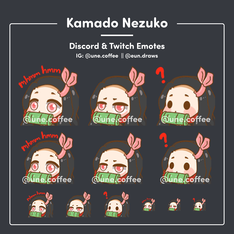 Demon Slayer: Nezuko Kamado Discord & Twitch Emotes - eun's Ko-fi Shop ...