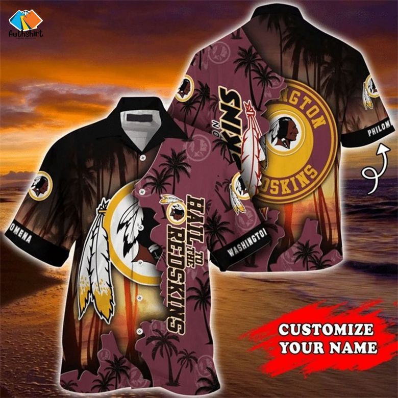 Washington Redskins Tropical Island Custom Name Ha Click to view