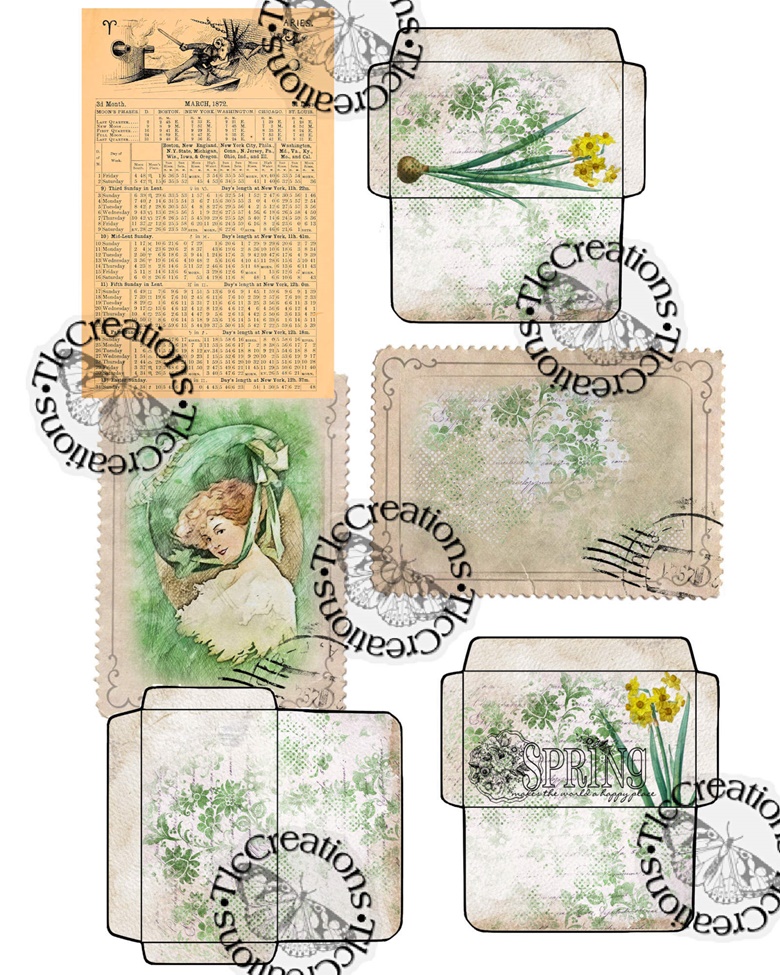 March Daily Printable Junk Journal Kit - TlcCreatesVintage