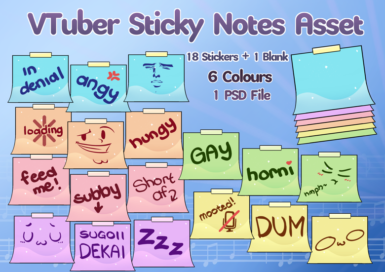 VTuber Sticky Note - ExtaC Arts's Ko-fi Shop - Ko-fi ️ Where creators ...