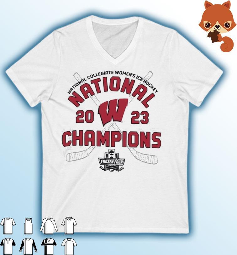 Champion White Wisconsin Badgers 2023 NCAA Women's Ice Hockey National  Champions Locker Room T-Shirt